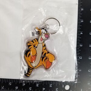 Disney Parks Tigger Keychain Plastic Large Clear Jumbo Vtg Retro Y2K Pooh DLR 90